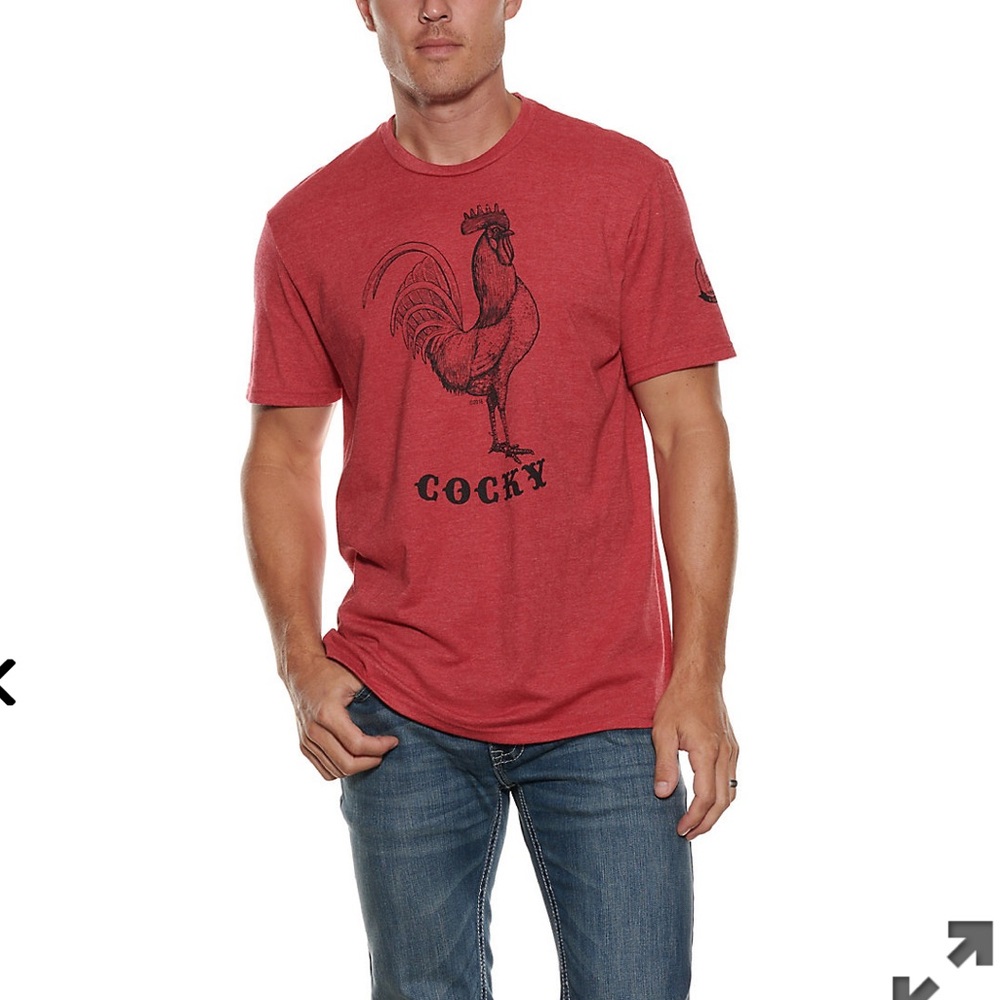 Mason jar label Cocky Rooster graphic t-shirt xl